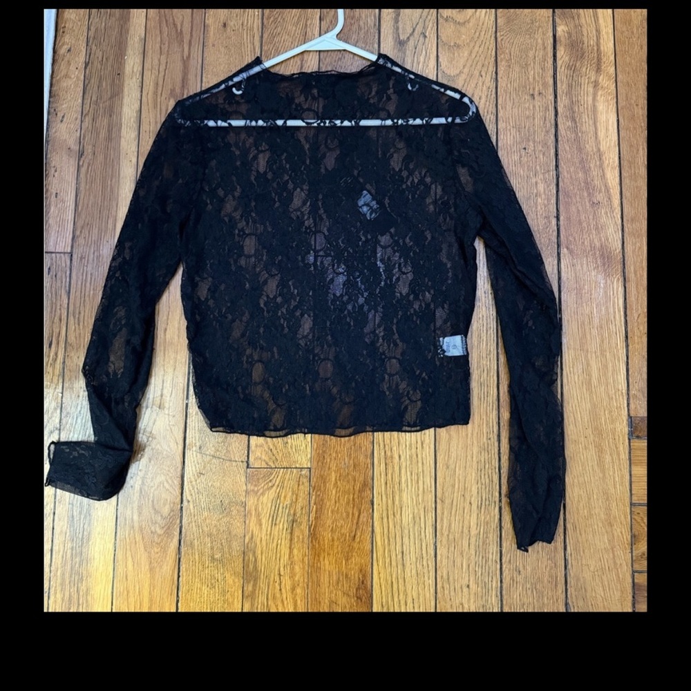 Fashion Nova Black Lace Crop Top - Picture 3 of 4